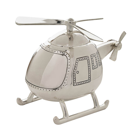 Silverplated Money Box - Helicopter