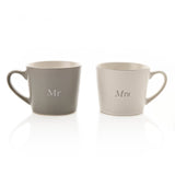 Mr & Mrs Grey & White Mugs - set of 2