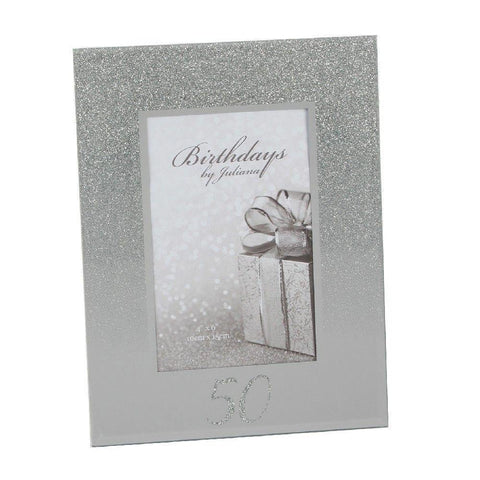 50th 4x6 Mirror Glitter Photo Frame - Gallery Gifts Online 