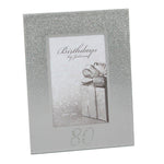 80th 4x6 Mirror Glitter Photo Frame - Gallery Gifts Online 