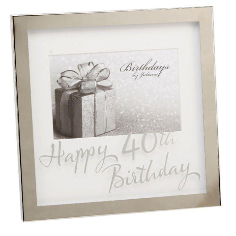 40th 6x4 Mirror Photo Frame - Gallery Gifts Online 