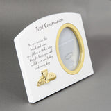 1st Communion Photo Frame White Gold Icon 3"x4"