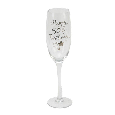 Champagne Flute 50th  - Birthday - Gallery Gifts Online 