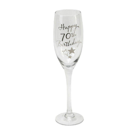 Champagne Flute 70th  - Birthday - Gallery Gifts Online 