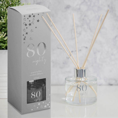 80th Milestone 100ml Reed Diffuser - Gallery Gifts Online 