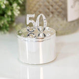 50th Silver Photo Crystal Trinket Box - Gallery Gifts Online 