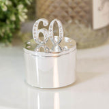 60th Silver Plated Crystal Trinket Box - Gallery Gifts Online 