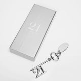 21st Birthday - Silverplated Birthday Key & Engraving Tag