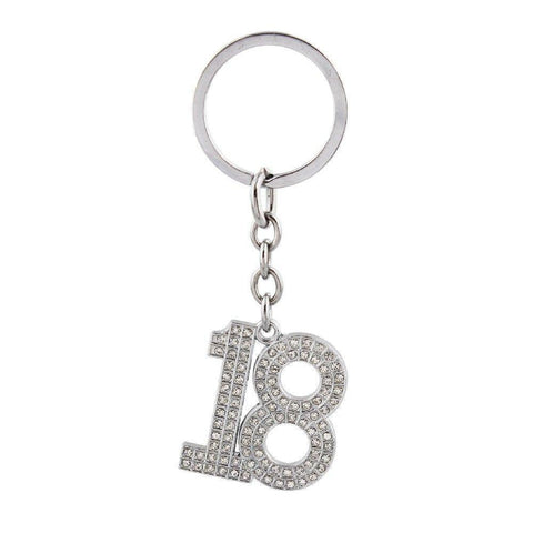 18th Birthday Crystal Keyring - Gallery Gifts Online 