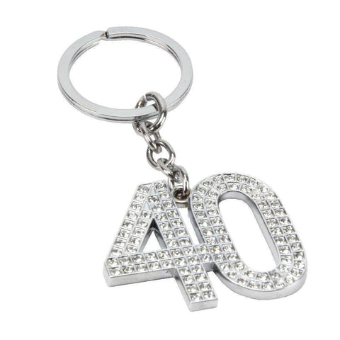 40th Birthday Crystal Keyring - Gallery Gifts Online 