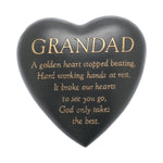 Graveside Dark Grey Heart Plaque - Grandad