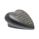 Graveside Dark Grey Heart Plaque - Son