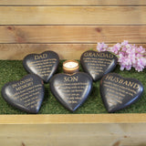 Graveside Dark Grey Heart Plaque - Husband