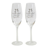 25th Anniversary - Champagne Flutes - Set of 2