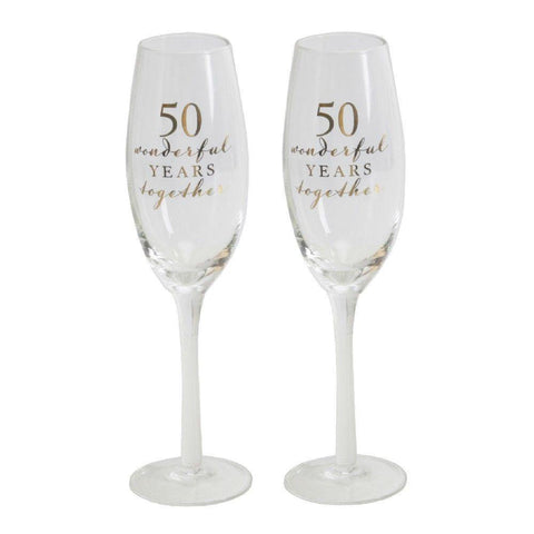 50th Anniverary Flutes - Gallery Gifts Online 