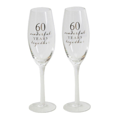 60th Anniversary Flutes - Gallery Gifts Online 