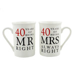 40 Years Mr Right Mrs Always Right - Amore Gift Set - Gallery Gifts Online 