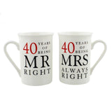 40 Years Mr Right Mrs Always Right - Amore Gift Set - Gallery Gifts Online 